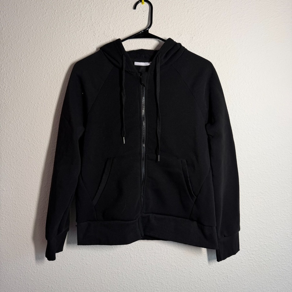 Athletex Zip Up Hoodie Mens Black Fleece‎ Winter Casual Walking Everyday Wear